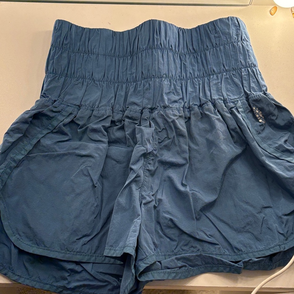 FP Movement by Free People High Waist Blue Shorts